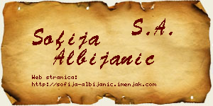 Sofija Albijanić vizit kartica